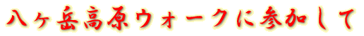 八ヶ岳高原ウォークに参加して