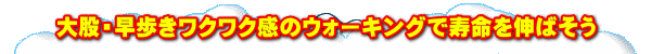 大股・早歩きワクワク感のウォーキングで寿命を伸ばそう